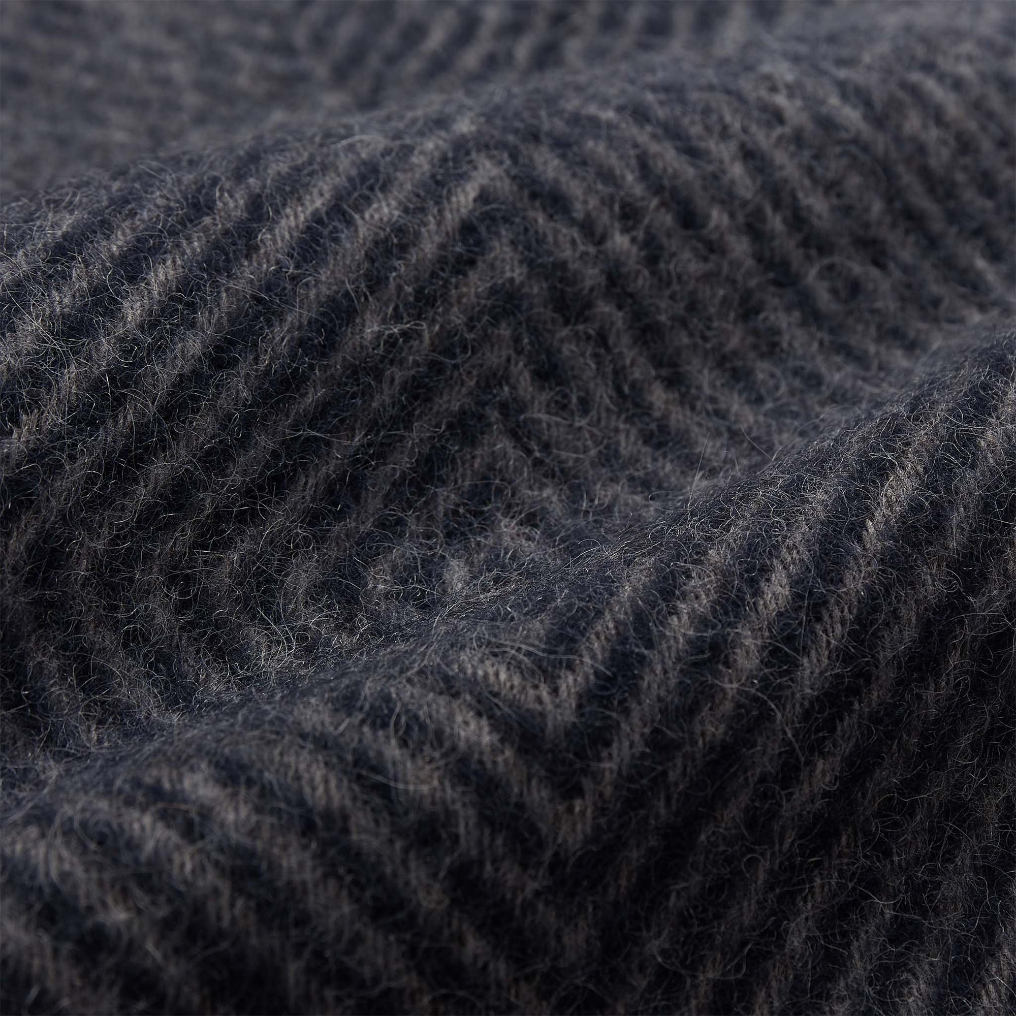 Gotland Dia Wool Blanket, dark blue & grey | URBANARA
