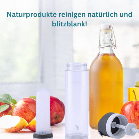 Reinigung der Trinkflasche PressaBottle mit Apfelessig