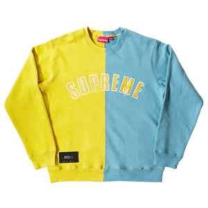 supreme yellow and blue hoodie