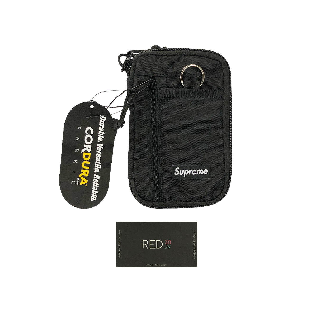 supreme small zip pouch black