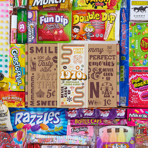 retro 70s candy box