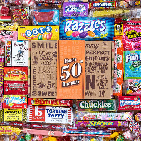 Happy 50th Birthday Retro Candy Gift