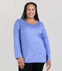 Softwik Long Sleeve Crew Neck Top   Xl / Heather Royal