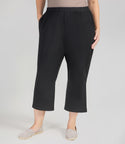 Softwik Relaxed Fit Long Capris With Pockets Basic Colors   Xl / Black