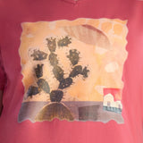 Close up of artwork by Julie Delton that is featured on a plus size t-shirt from JunoActive.