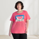 Plus size t-shirt from JunoActive featuring exclusive artwork by Julie Delton