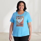 Plus size t-shirt from JunoActive featuring exclusive artwork by Julie Delton