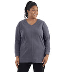 Legacy Cotton Casual V neck Long Sleeve Tunic Classic Colors   Xl / Misty Grey