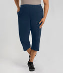 Stretch Naturals Side Pocket Capri Indigo   Xl / Indigo