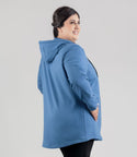 Mavie Cotton Zip Front Hoodie Classic Colors   Xl / Dusk Blue