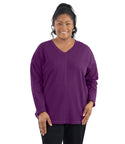 Mavie Cotton Drop Shoulder V neck Tunic Classic Colors   Xl / Magenta Purple