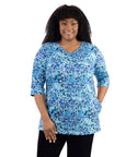 3/4 Sleeves Pocketed General Print Tunic