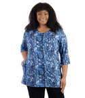 Pocketed General Print 3/4 Sleeves Tunic