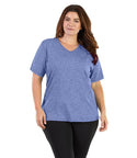 Softwik Basic V neck Tee   5x / Heather Royal