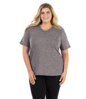 Softwik Basic V neck Tee   1x / Heather Grey