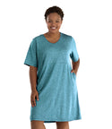 Softwik Short Sleeve Dress With Pockets Limited Edition Color   Final Sale   1x / Ocean Blue