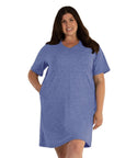 Softwik Short Sleeve Dress With Pockets   Xl / Heather Royal