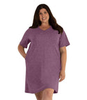 Softwik Short Sleeve Dress With Pockets   Xl / Heather Merlot