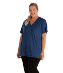 Quiklite V neck Short Sleeve Top Limited Edition Colors   Final Sale   Xl / Heather Blue