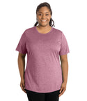 Sunlite Scoop Neck Short Sleeve Top   2x / Heather Ruby