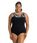 Quikenergy Sweetheart Tank Suit Hibiscus Black   Xl / Hibiscus Black