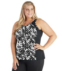 Quikenergy Tankini Swim Top Hibiscus Black   Xl / Hibiscus Black