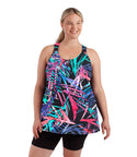 Aquasport Hanalei Tankini Top Sunset Palm Print Black   Xl / Sunset Palm Print Black