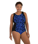 Aquasport Princess Seam Tanksuit   Tall   Ocean Blues Print Black   Xl / Ocean Blues Print Black