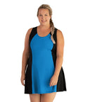 Aquasport Crossback Swim Dress Pacific Blue Black   Final Sale   Xl / Pacific Blue/black