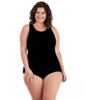 Aquasport Crossback One Piece Swimuit Black   Final Sale   3x / Black