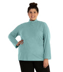 Stretch Naturals Lite Mock Neck Top Classic Colors   2x / Robin Blue