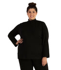 Stretch Naturals Lite Mock Neck Top   Xl / Black