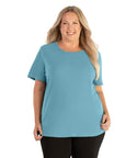 Stretch Naturals Lite Short Sleeve Scoop Neck Top Classic Colors   Xl / Mountain Lake Blue