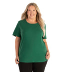 Stretch Naturals Lite Short Sleeve Scoop Neck Top Classic Colors   Xl / Forest Green