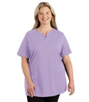 Stretch Naturals Lite Short Sleeve Split Collar Tunic Classic Colors   1x / Purple Haze