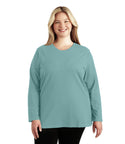 Stretch Naturals Lite Long Sleeve Scoop Neck Top Classic Colors   Xl / Robin Blue