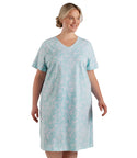 Stretch Naturals Lite Sleep Dress Spring Blue Floral Print   Final Sale   Xl / Spring Blue Floral