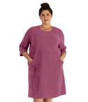 Legacy Cotton Casual 3/4 Sleeve Dress Classic Colors   Xl / Dusty Rose