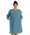 Legacy Cotton Casual 3/4 Sleeve Dress Classic Colors   Xl / Arctic Blue