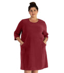 Legacy Cotton Casual 3/4 Sleeve Dress Classic Colors   1x / Garnet