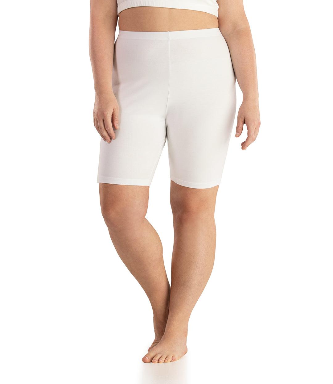 white bike shorts plus size