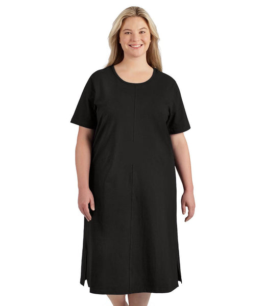 Short Sleeves Sleeves Crew Neck Below the Knee Dress