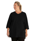 Stretch Naturals Princess V neck Tunic Basic Colors   Final Sale   Xl / Black