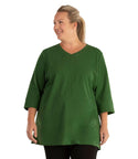 Stretch Naturals Princess V neck Tunic Classic Colors   Final Sale   Xl / Evergreen