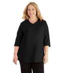 Stretch Naturals Vee Neck Top   Final Sale   Xl / Black