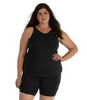 Junowear Hush V neck Tank With Bra   Final Sale   1x / Black