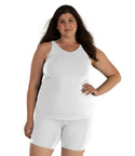 Junowear Hush V neck Tank With Bra   Final Sale   1x / White