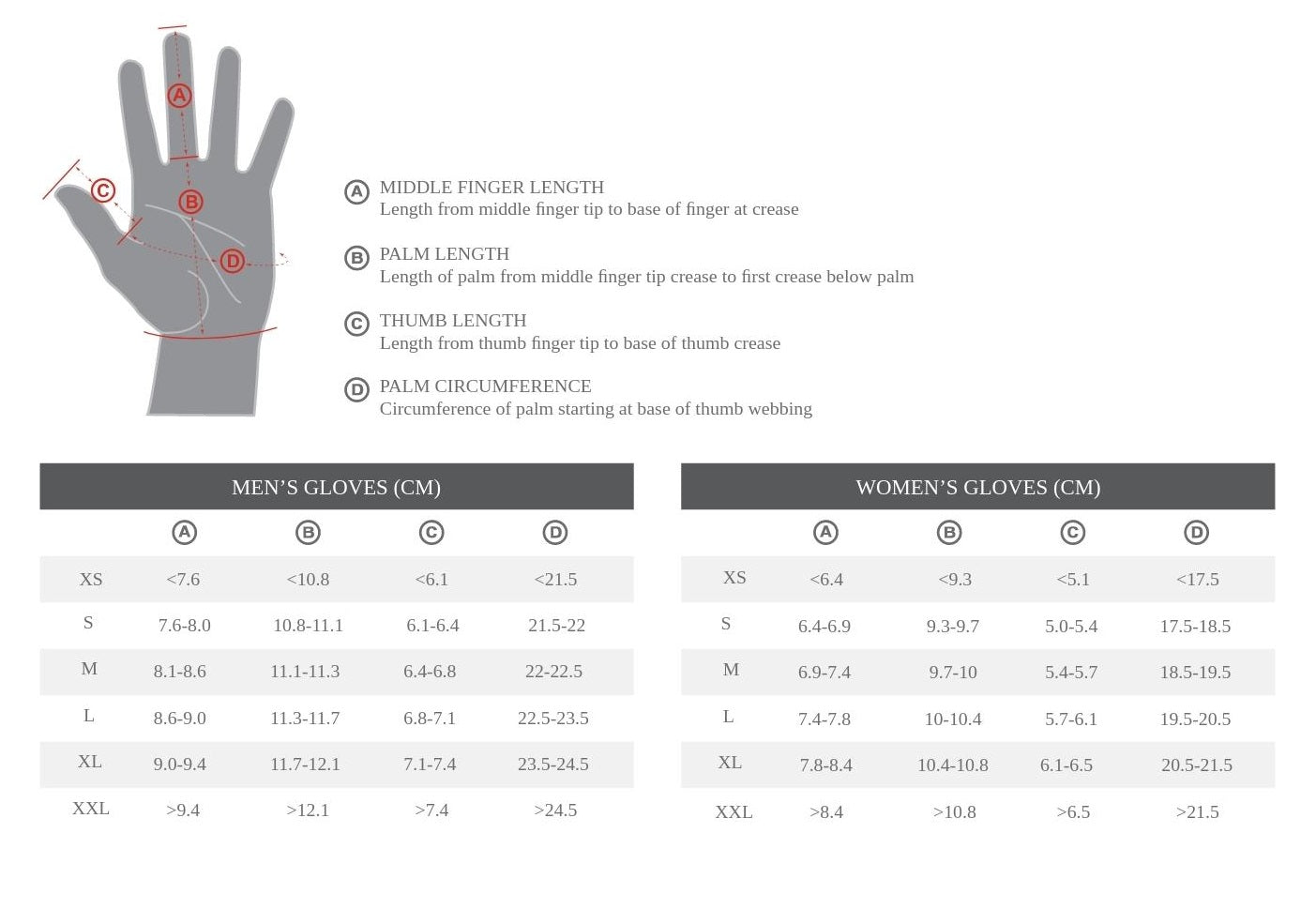 Specialized Glove Size Guide