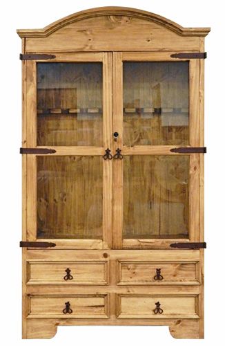 20-Gun Wood Gun Cabinet, Pine, Locking Storage Area