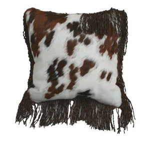 Ranch Collection Cowhide Pillow With Fringe Lorec Ranch Home